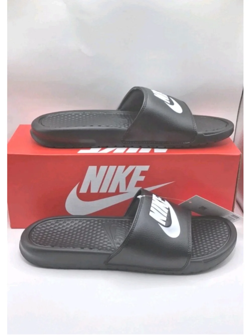 Nike Benassi JDI Black White Men’s Slides Sandals Flip Flops 343880-090